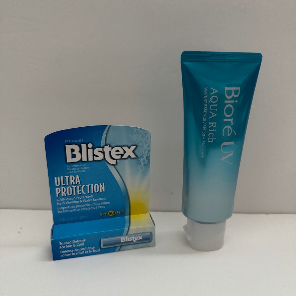 Summer SPF Bundle: Blistex Ultra Protection & Biore UV Aqua Rich Sunscreen SPF50